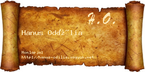 Hanus Odília névjegykártya